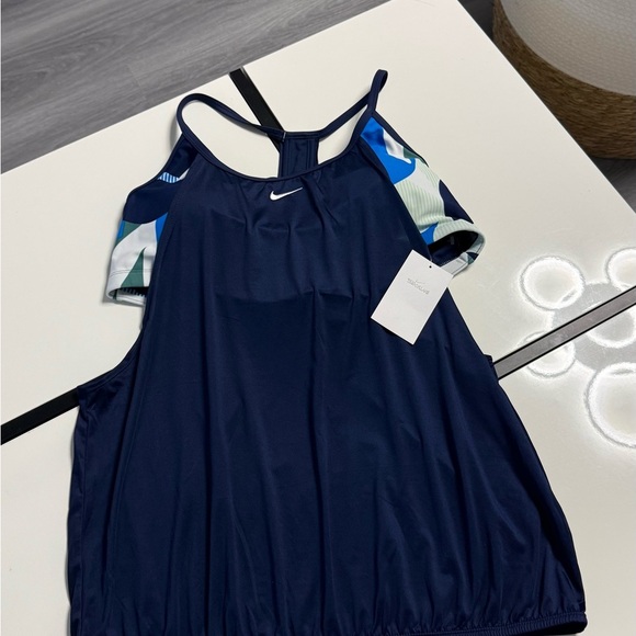 Nike Dark Blue Swimsuit with Patterned Accents - Picture 2 of 9